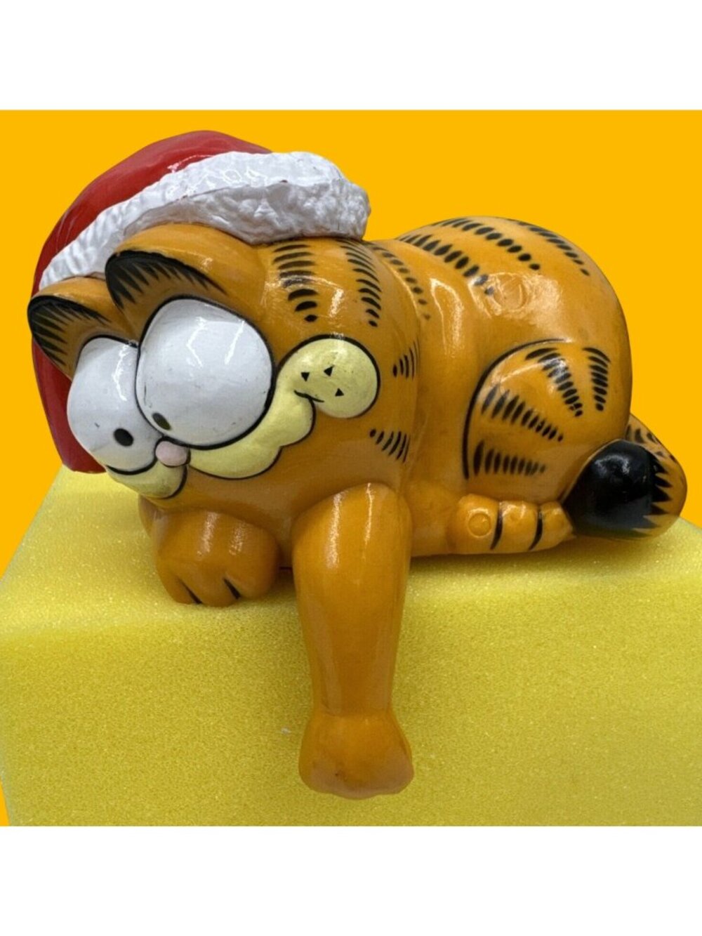 Vintage Garfield Cat Enesco 1981 Christmas Cartoon Stocking Light Holder Y2K 80s